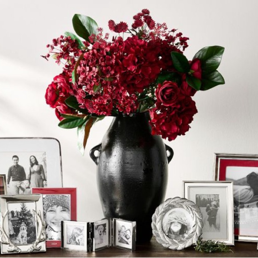 NWT / Pottery Barn Faux Elevated Red Floral Bundle